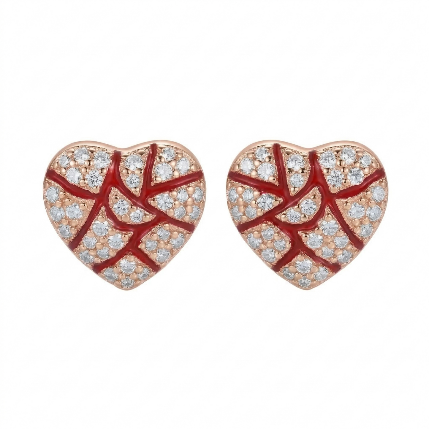 Orecchini "Bleeding Heart" Argento 925 & VVS Moissanite