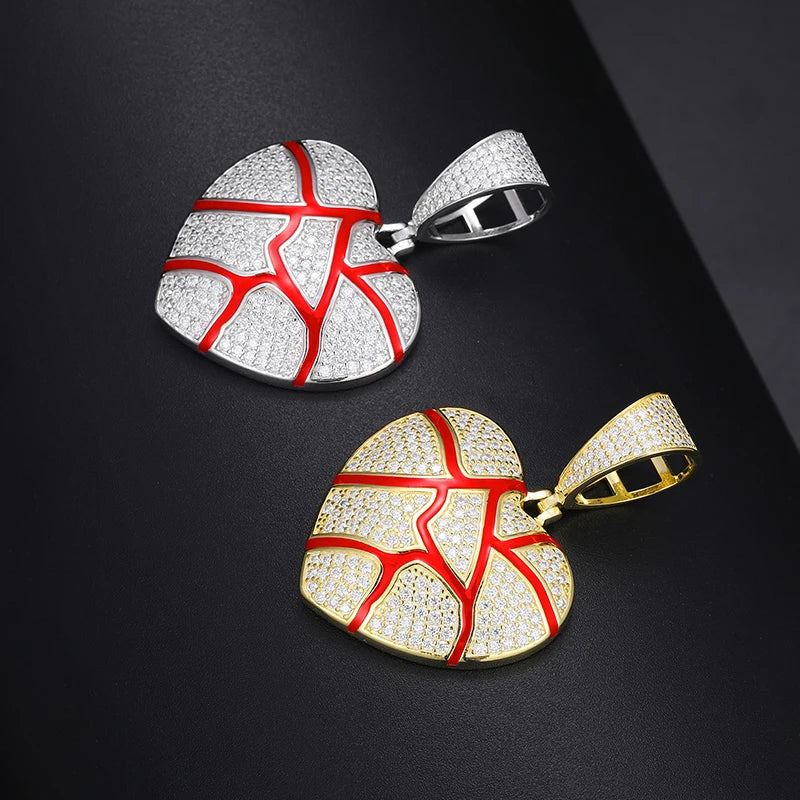 Ciondolo "Bleeding Heart" Argento 925 & VVS Moissanite