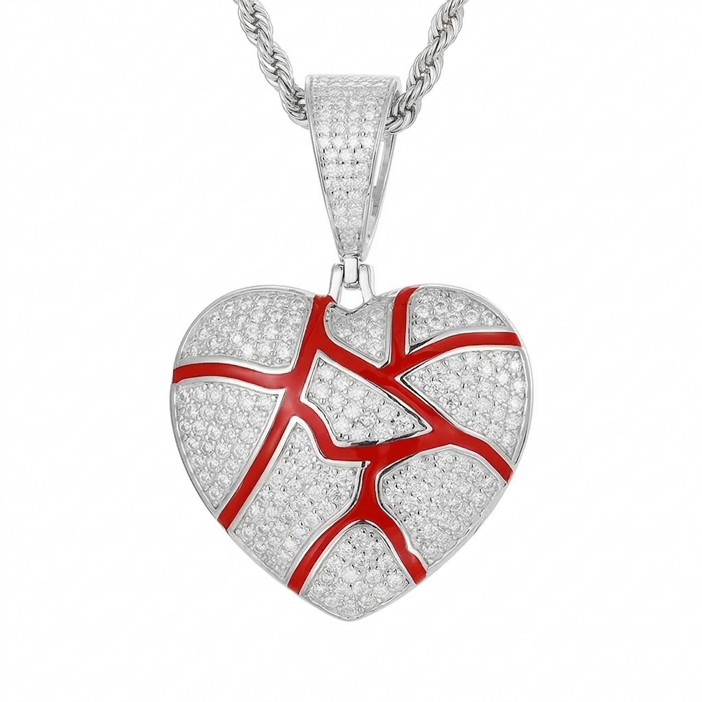 Ciondolo "Bleeding Heart" Argento 925 & VVS Moissanite