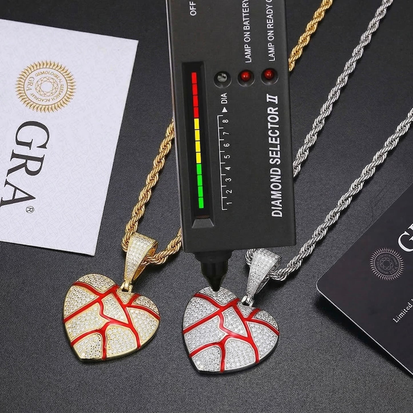 Ciondolo "Bleeding Heart" Argento 925 & VVS Moissanite