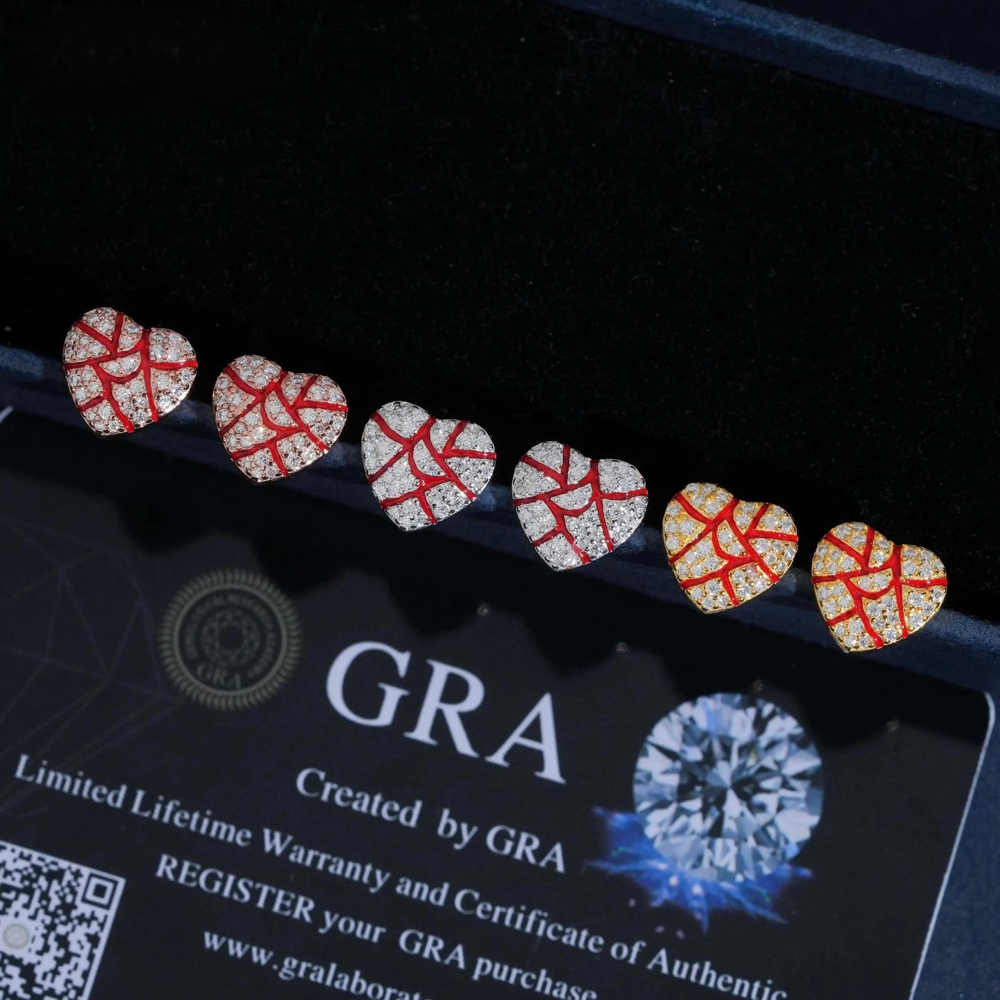 Orecchini "Bleeding Heart" Argento 925 & VVS Moissanite