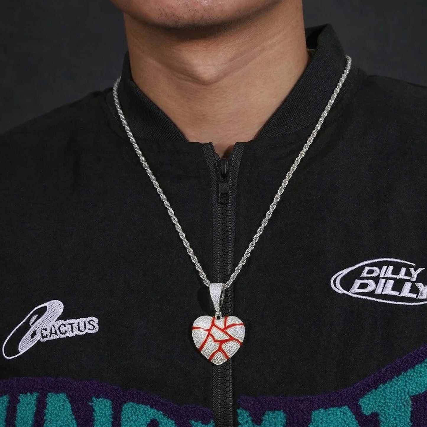 Ciondolo "Bleeding Heart" Argento 925 & VVS Moissanite